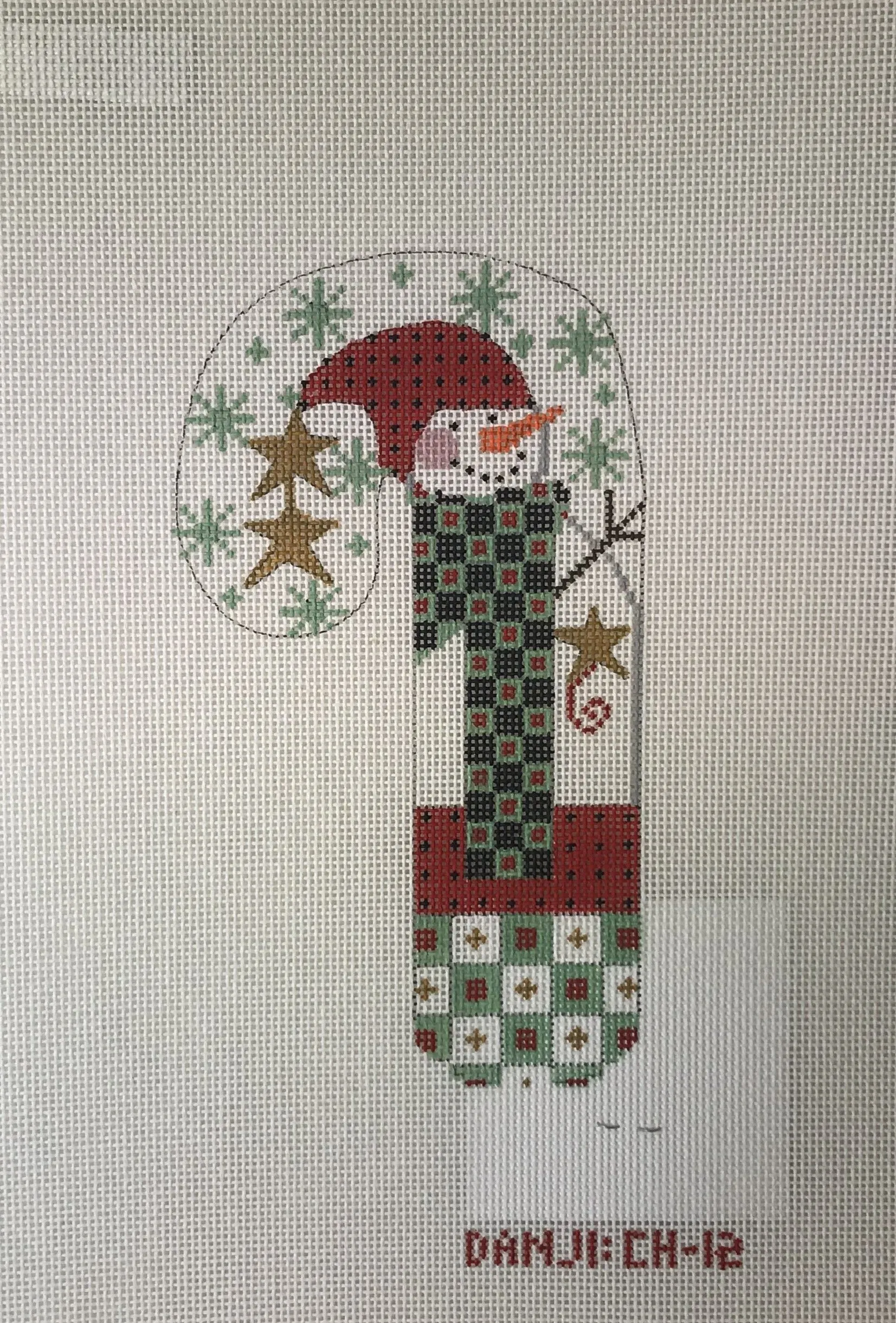 * Danji CH12 Snowman Checkered Scarf Candy Cane