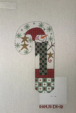 * Danji CH12 Snowman Checkered Scarf Candy Cane