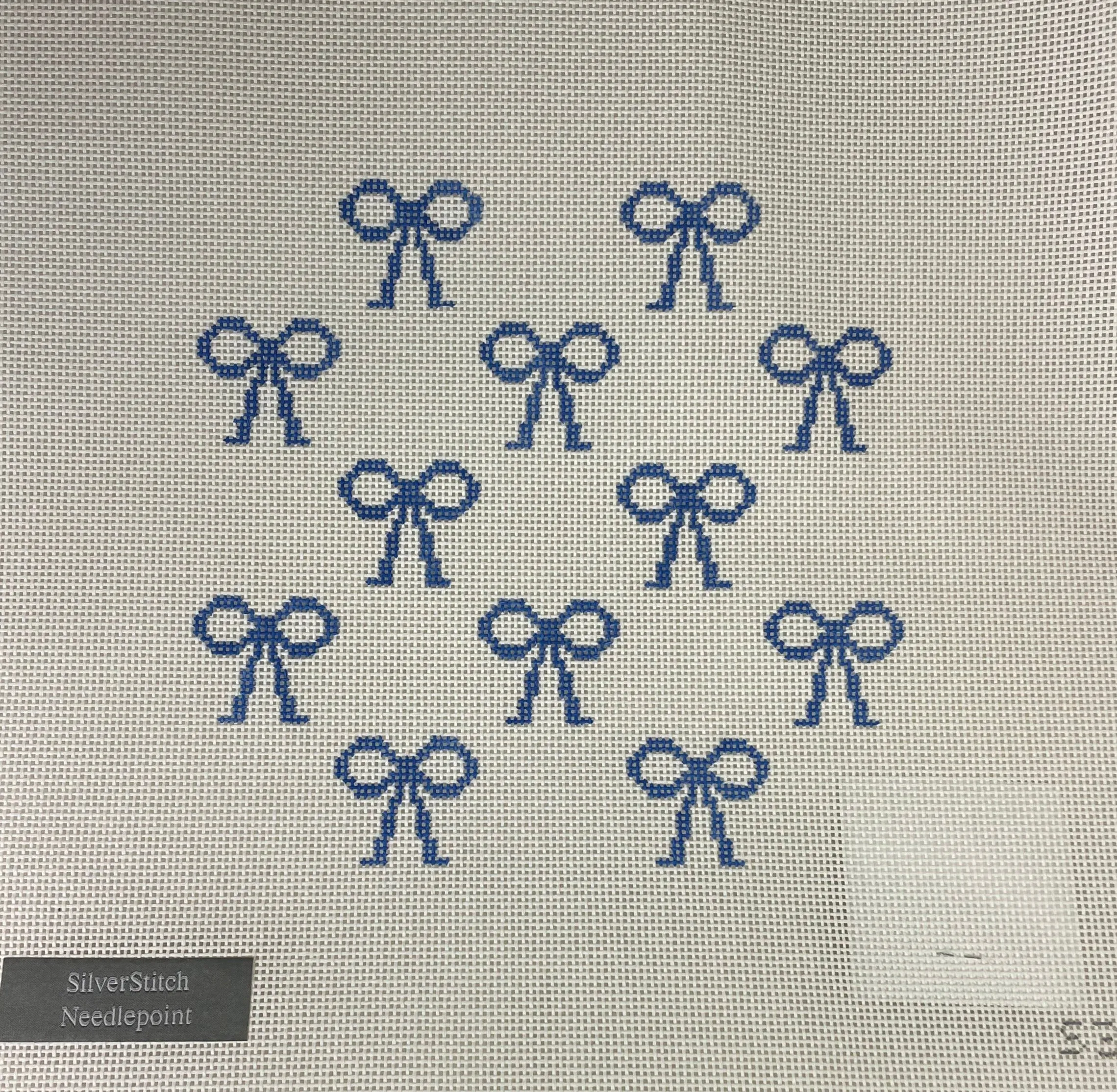 * SilverStitch Needlepoint 34S Bow- Blue