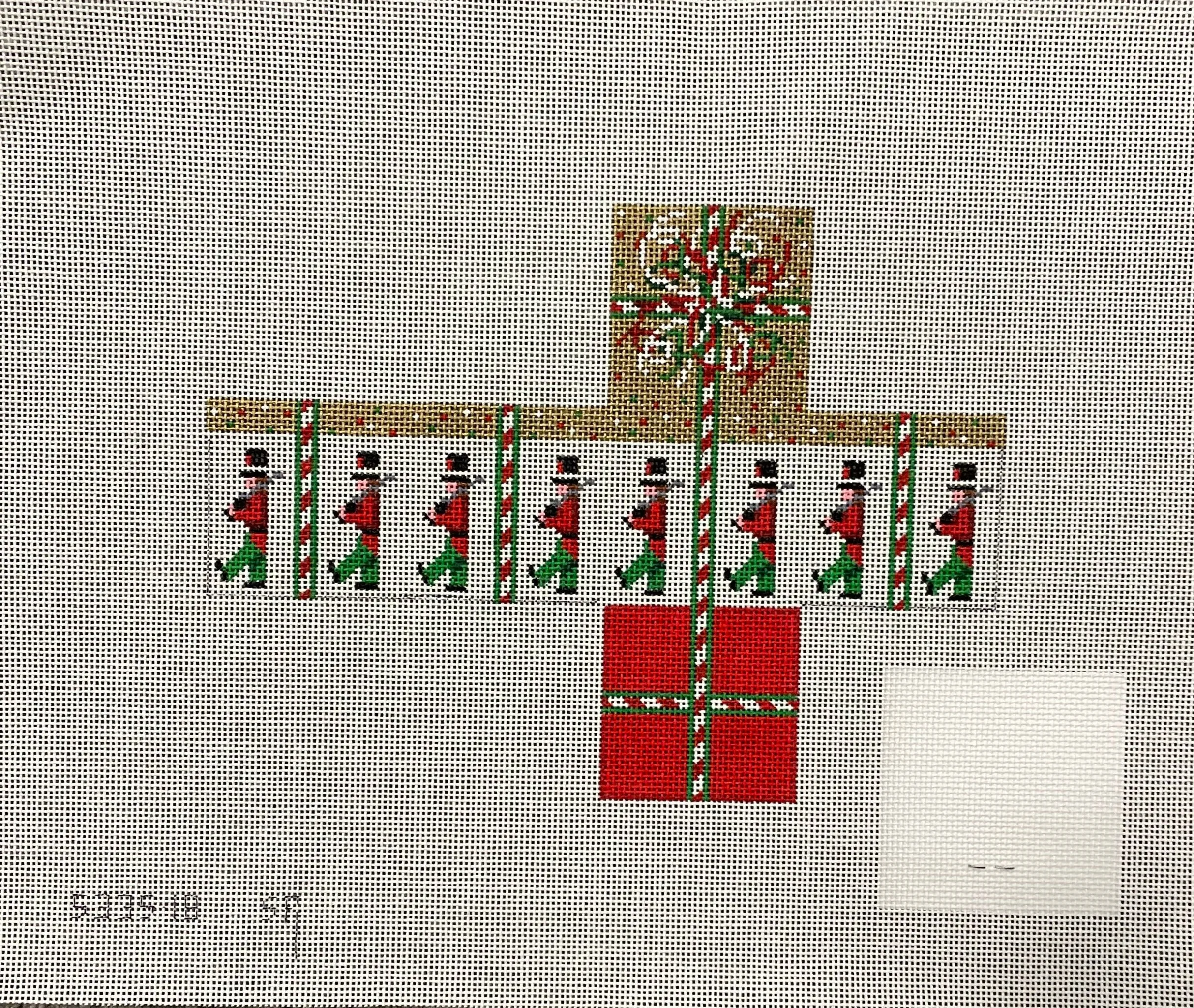 * Susan Roberts Needlepoint Designs 5335-18 Marching Soldiers and Confetti / 2in Cube Box