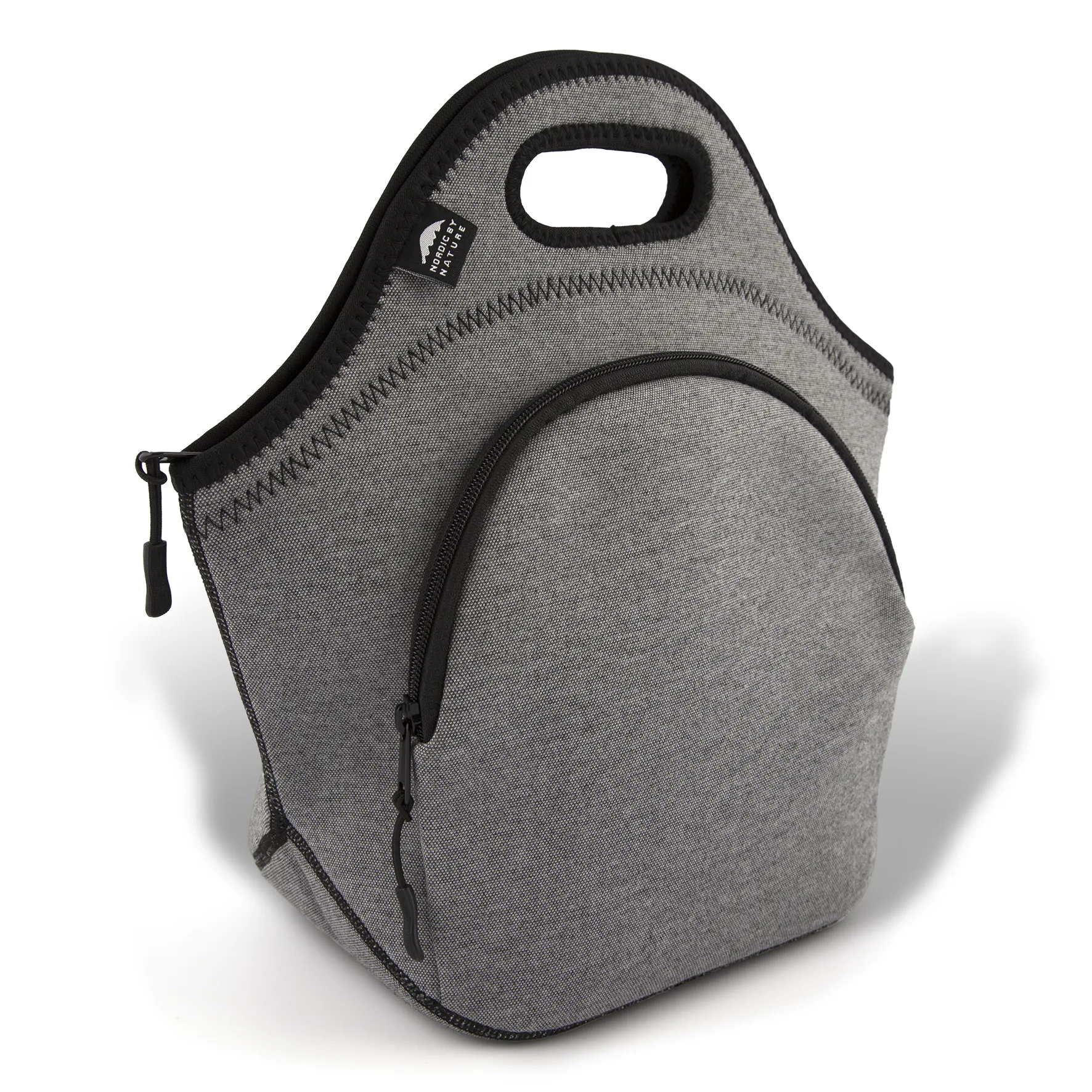 13.5" Cotton Lunch Bag Darkgray/Black