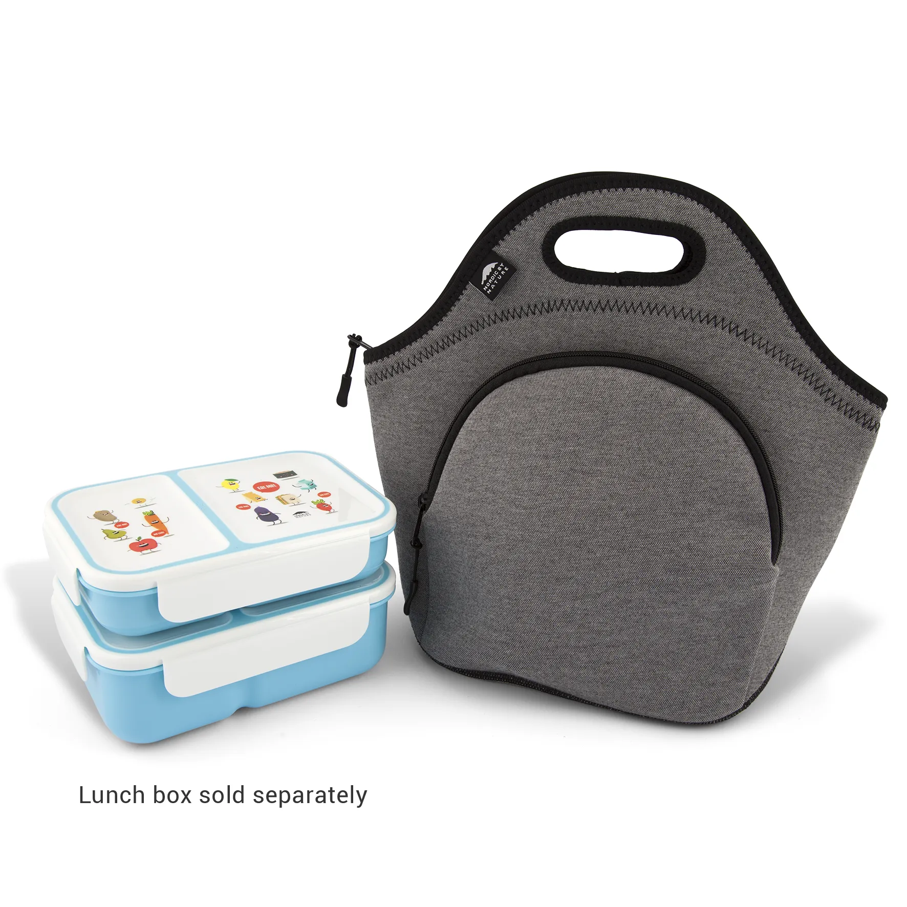 13.5" Cotton Lunch Bag Darkgray/Black