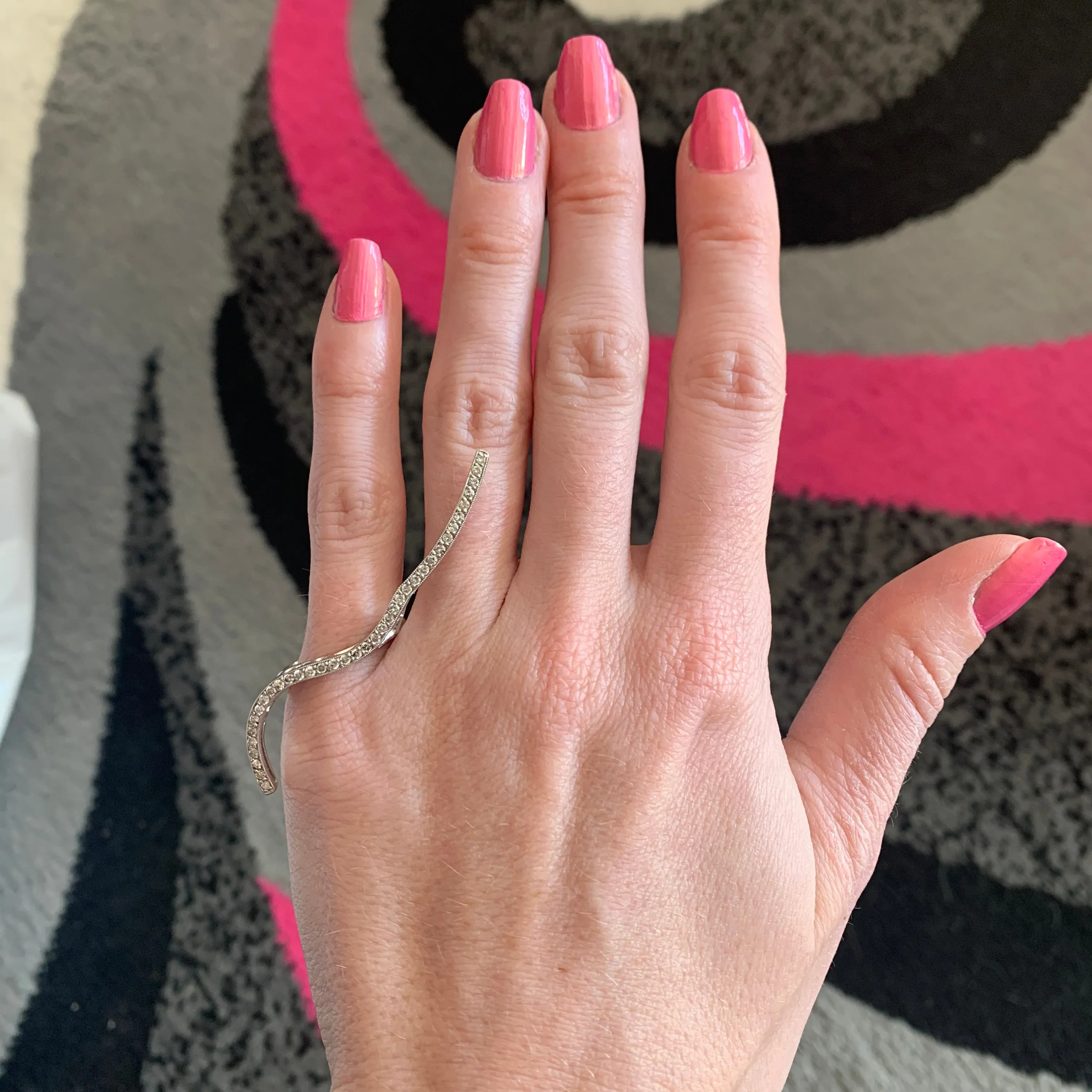 14k Diamond Squiggle Ring