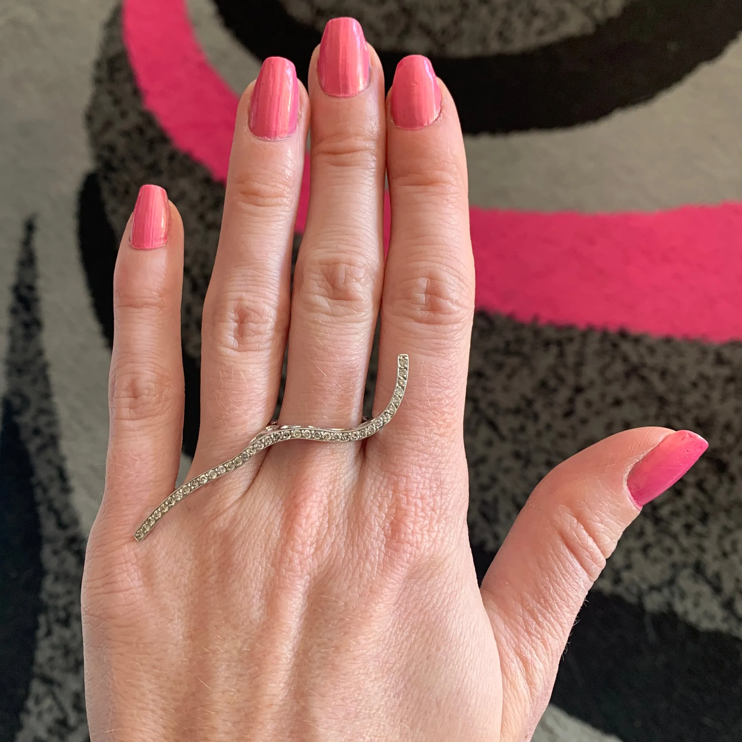 14k Diamond Squiggle Ring