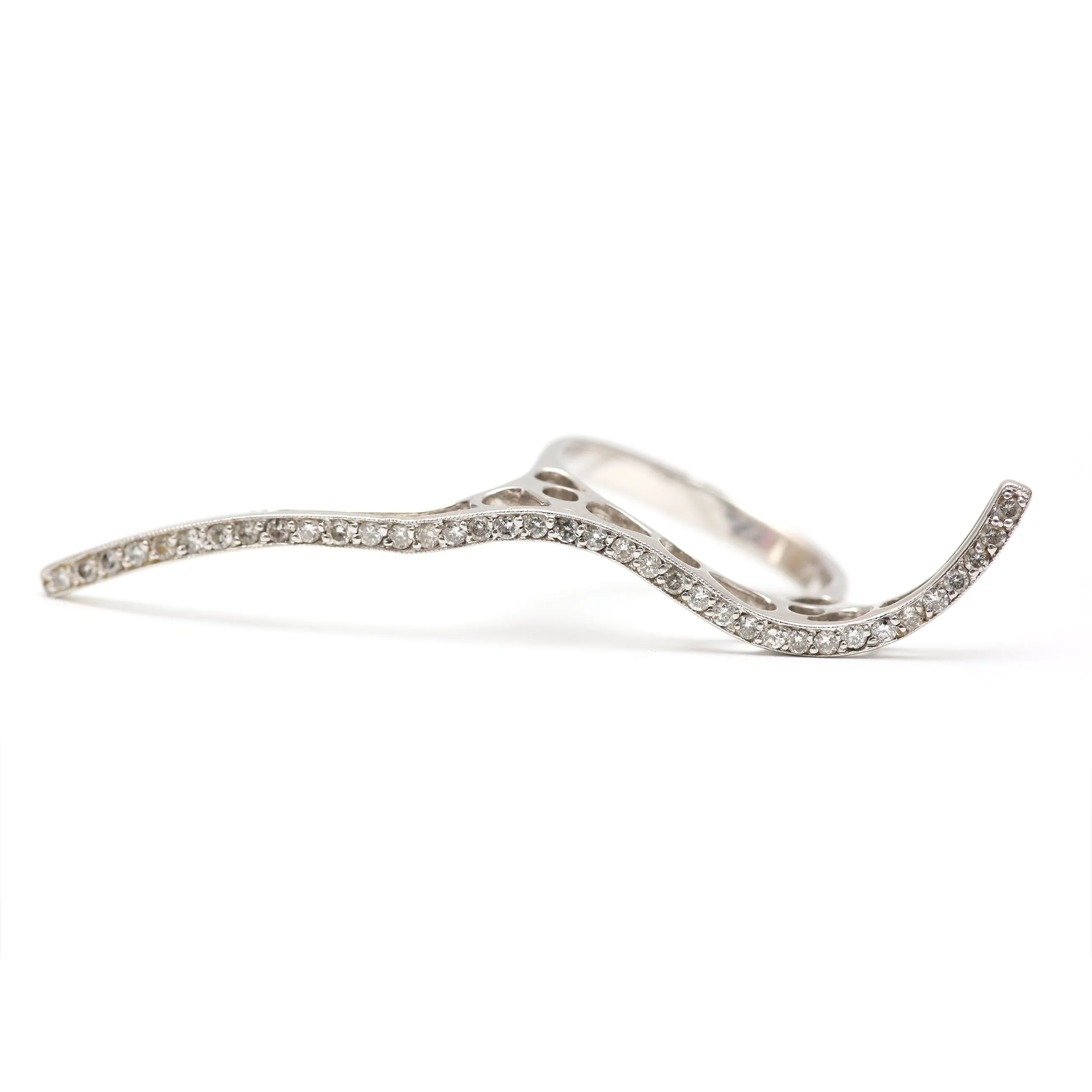 14k Diamond Squiggle Ring