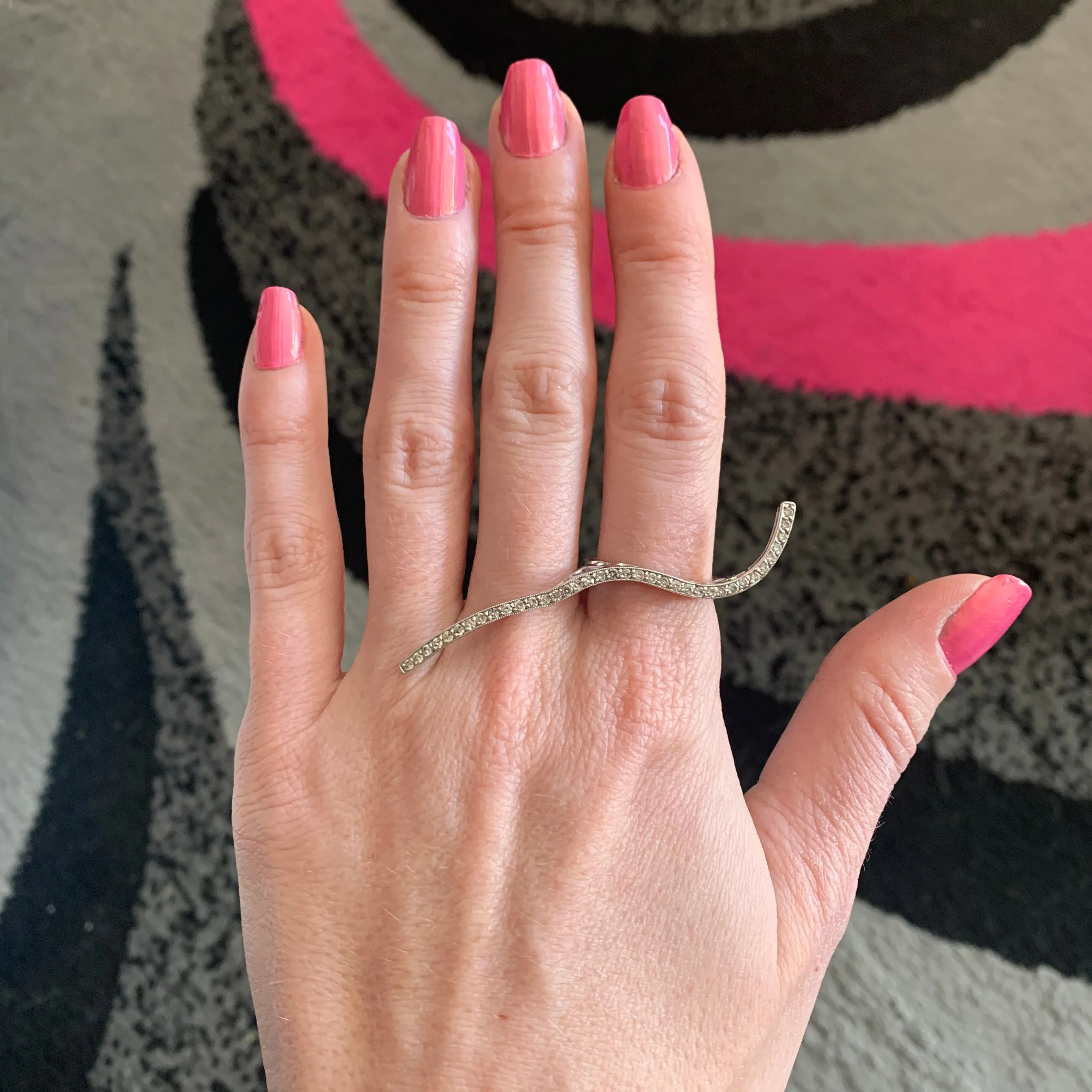 14k Diamond Squiggle Ring