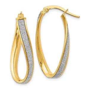 14K Yellow Gold Glimmer Twist Hoop Earring