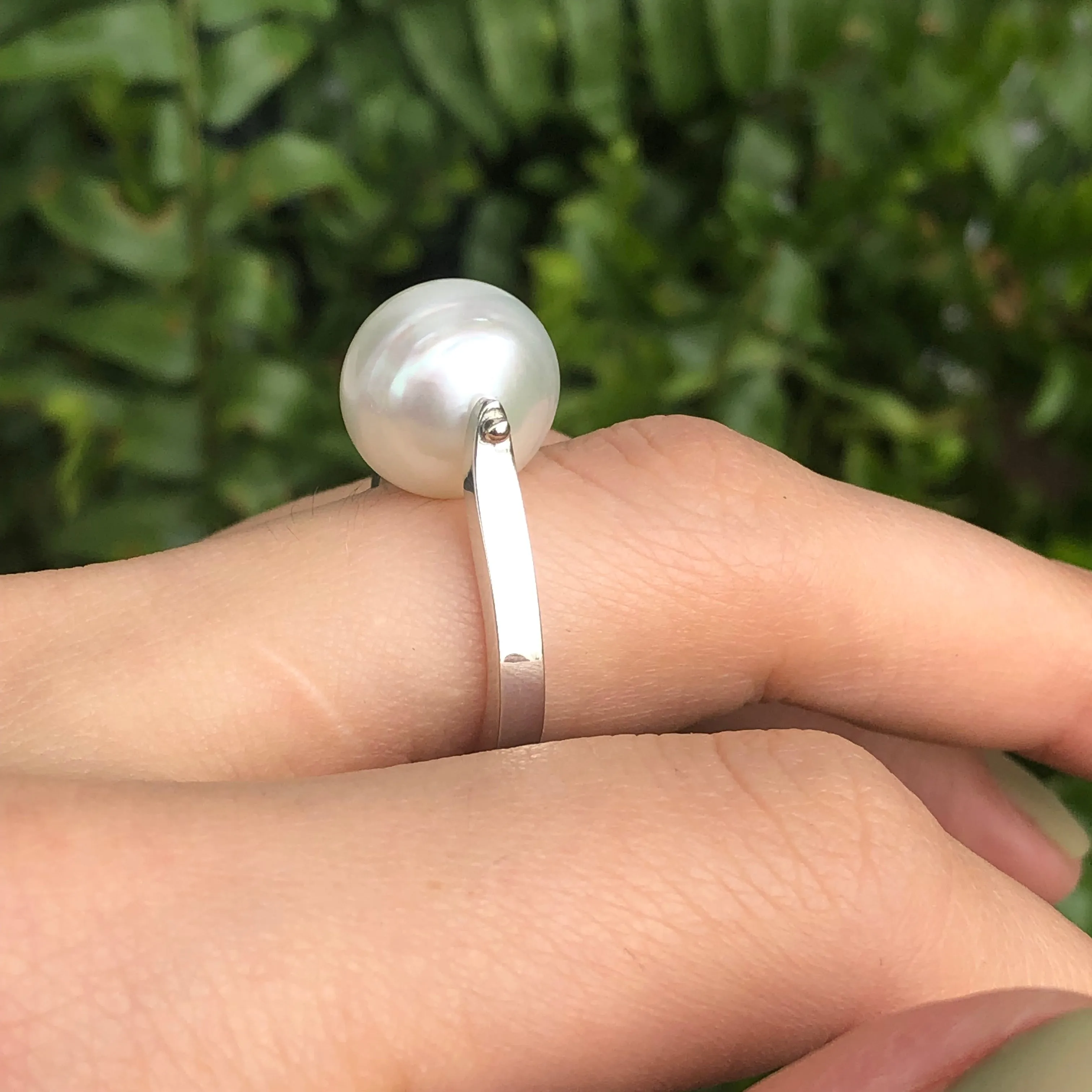 14KT White Gold 12mm Paspaley South Sea Pearl Modern Ring