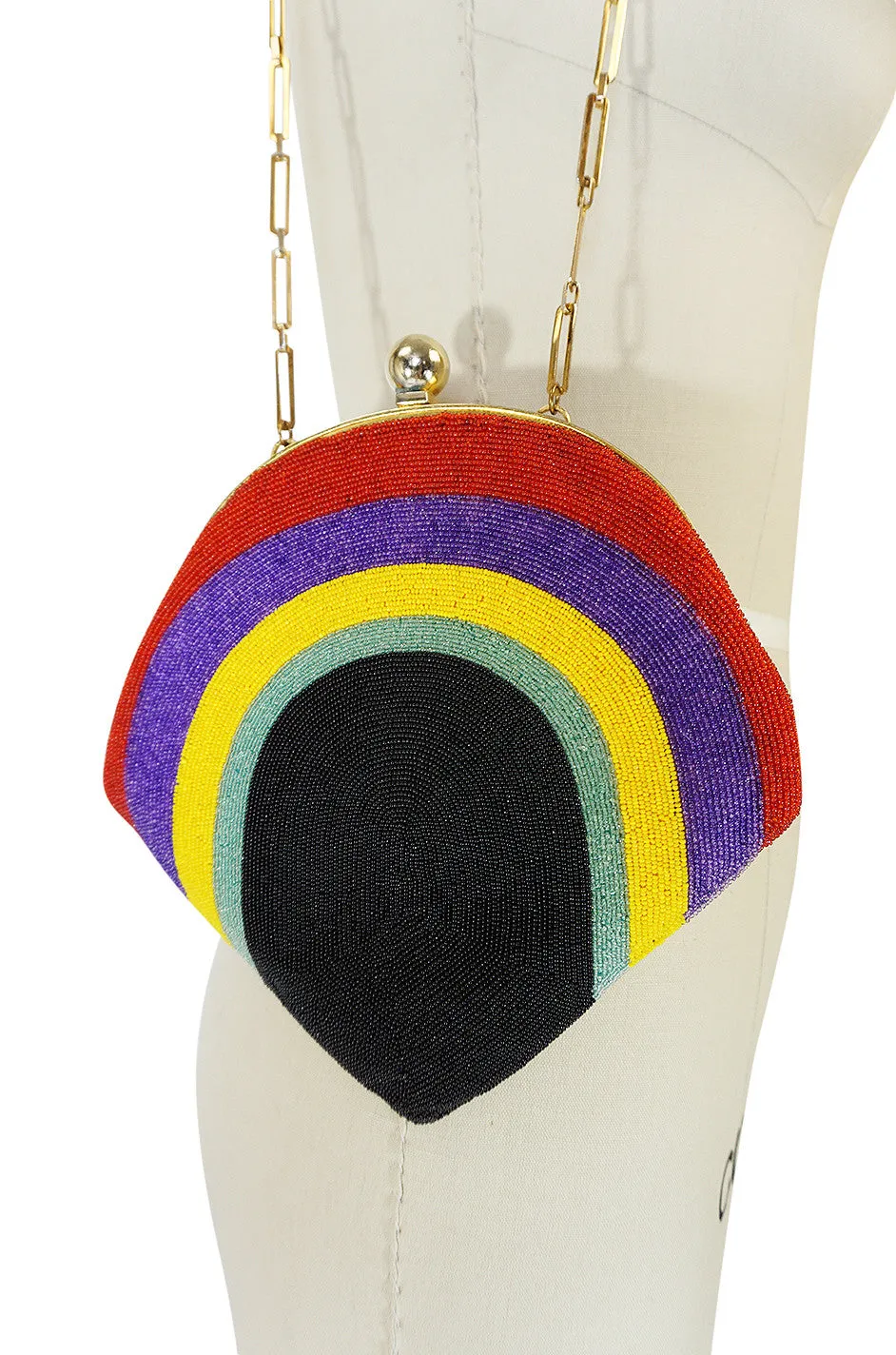 1960s Fully Beaded Rainbow Pierre Cardin Bag Clutch