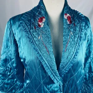 1960s quilted Asian motif robe