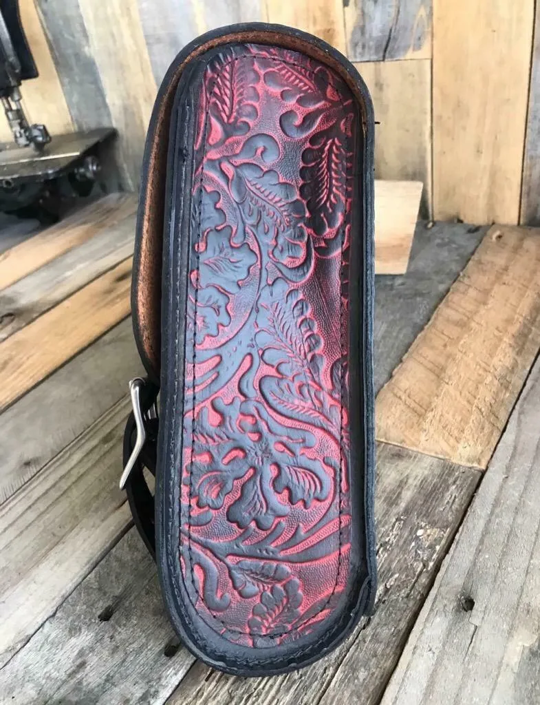1982-2022 Sportster Saddle Bag Harley Ant Red Oak Leaf Leather Fits All Models