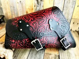 1982-2022 Sportster Saddle Bag Harley Ant Red Oak Leaf Leather Fits All Models