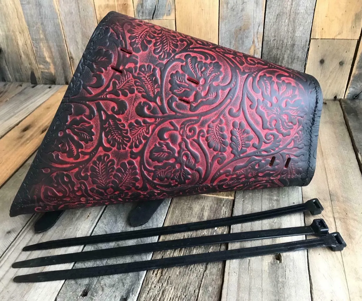 1982-2022 Sportster Saddle Bag Harley Ant Red Oak Leaf Leather Fits All Models