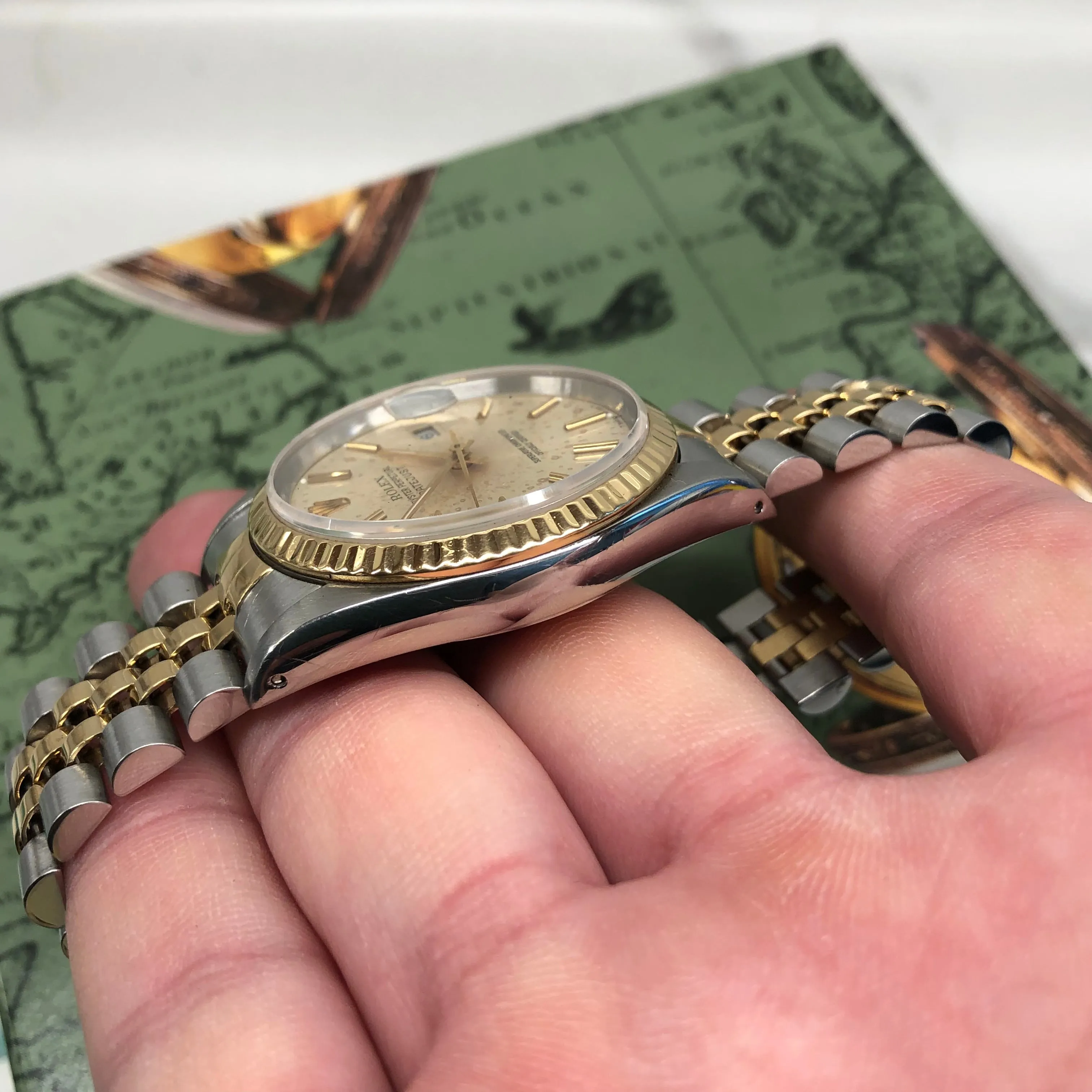 1991 Rolex Datejust 16233 Two Tone Jubilee Silver Automatic Wristwatch Box Papers