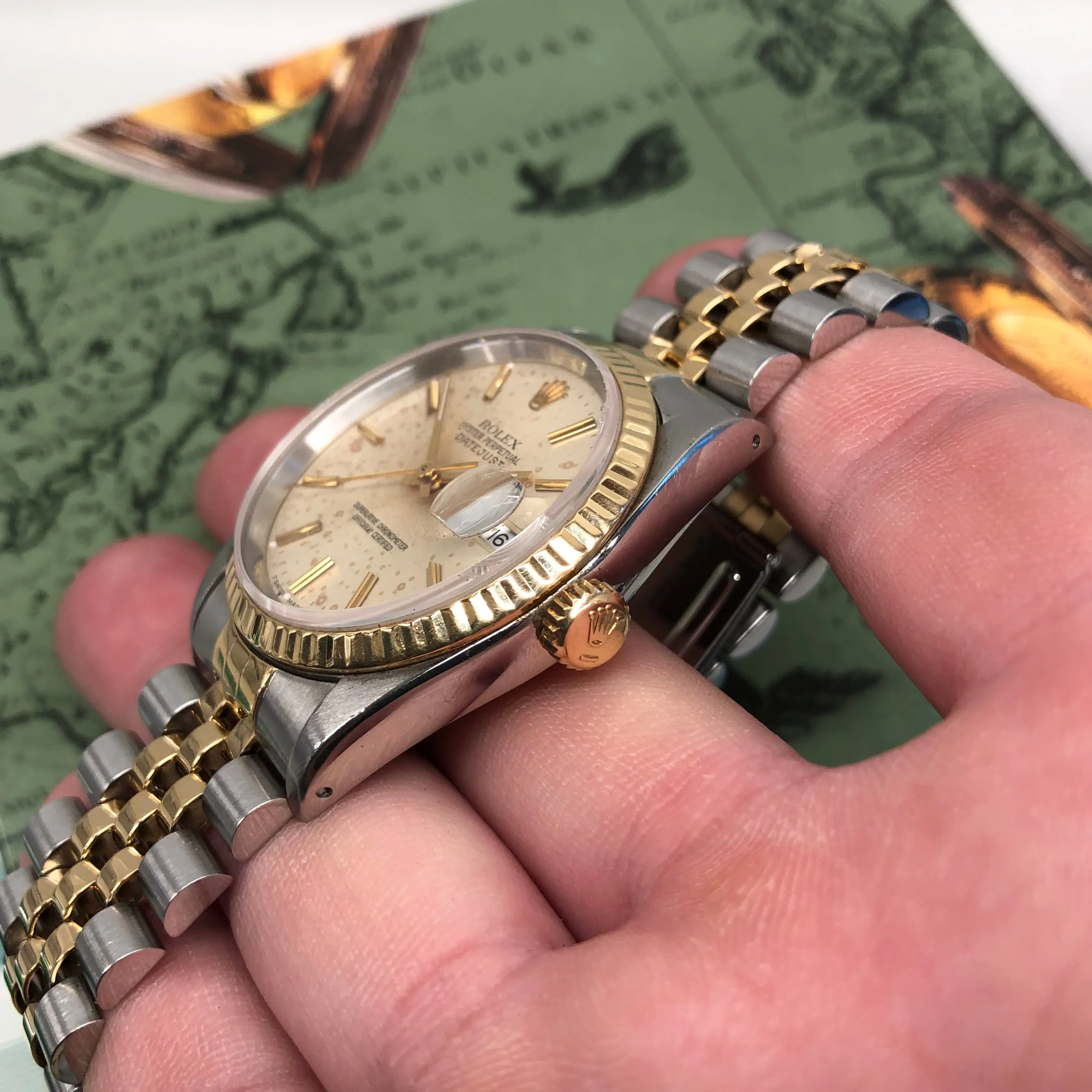 1991 Rolex Datejust 16233 Two Tone Jubilee Silver Automatic Wristwatch Box Papers