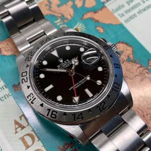 1999 Rolex Explorer II 16570 Black Dial Steel Oyster Wristwatch Box Papers