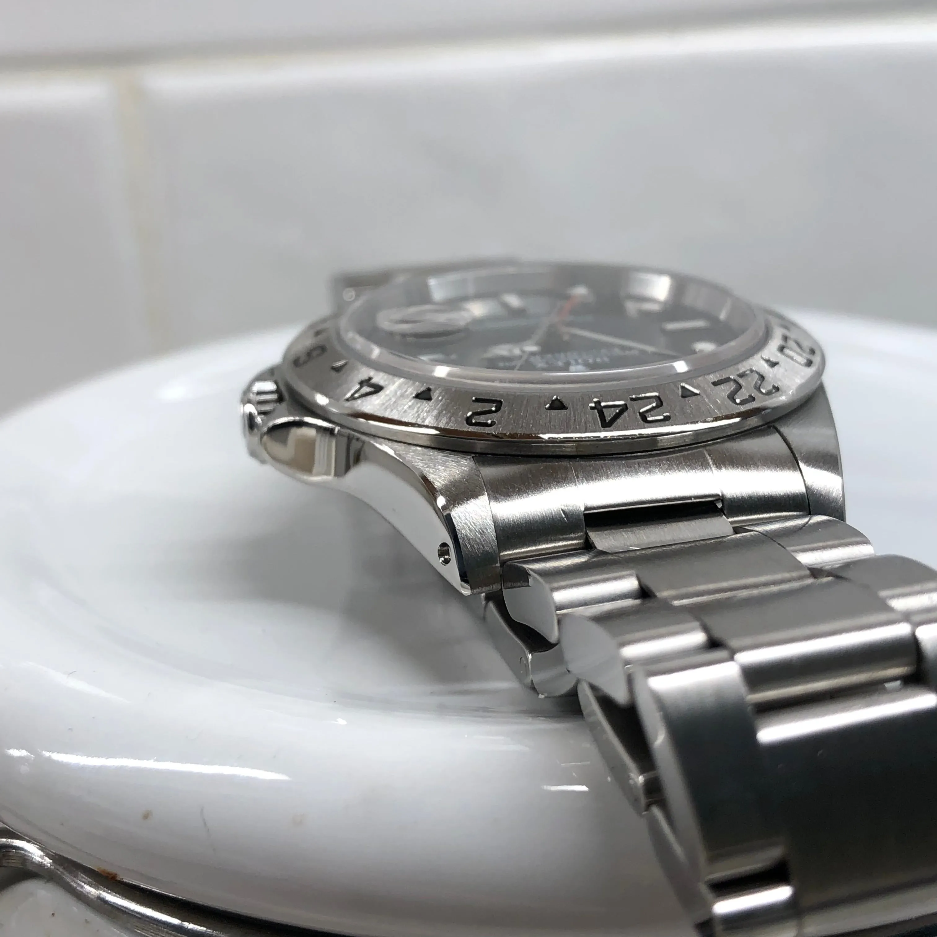 1999 Rolex Explorer II 16570 Black Dial Steel Oyster Wristwatch Box Papers
