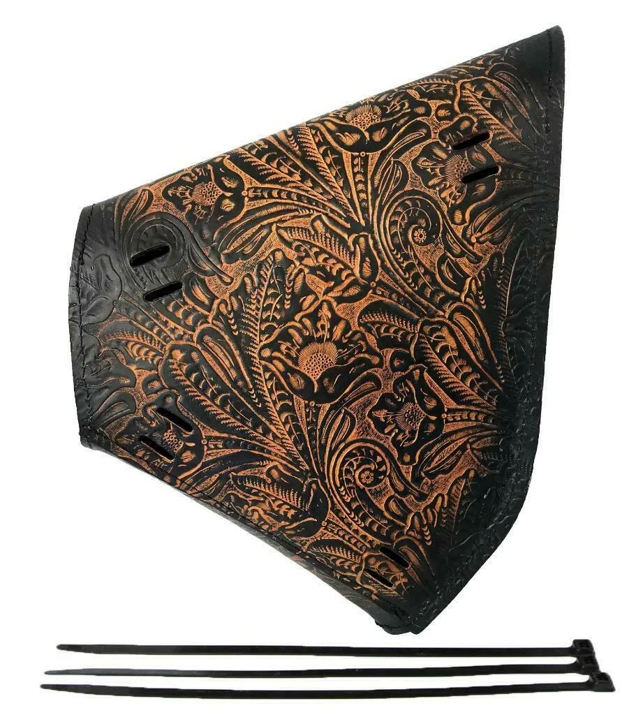 2000-2025 Harley Softail  Saddle Bag Antique Brown Tooled Leather Chopper Seat