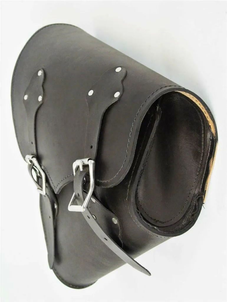 2000-2025 Harley Softail Saddle Bag Black Leather Stainless Steel Chopper MRC