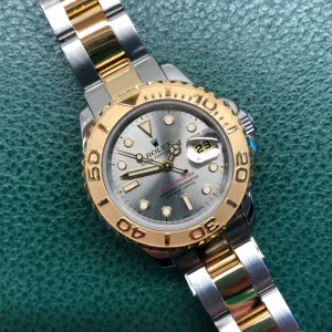2002 Rolex Yachtmaster 169623 Two Tone Silver Oyster 29mm Automatic Wristwatch
