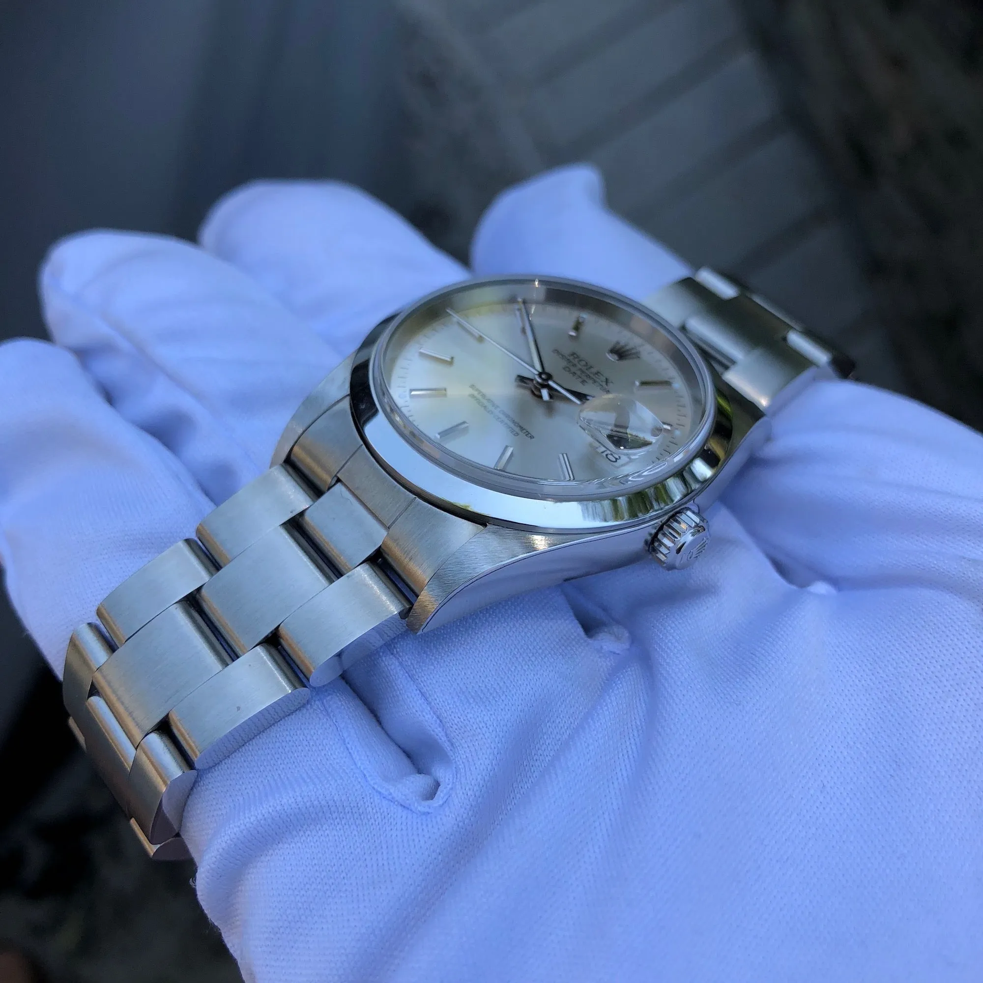 2005 Rolex Date 15200 Oyster Perpetual Stainless Steel Silver Date Automatic Wristwatch Box & Papers