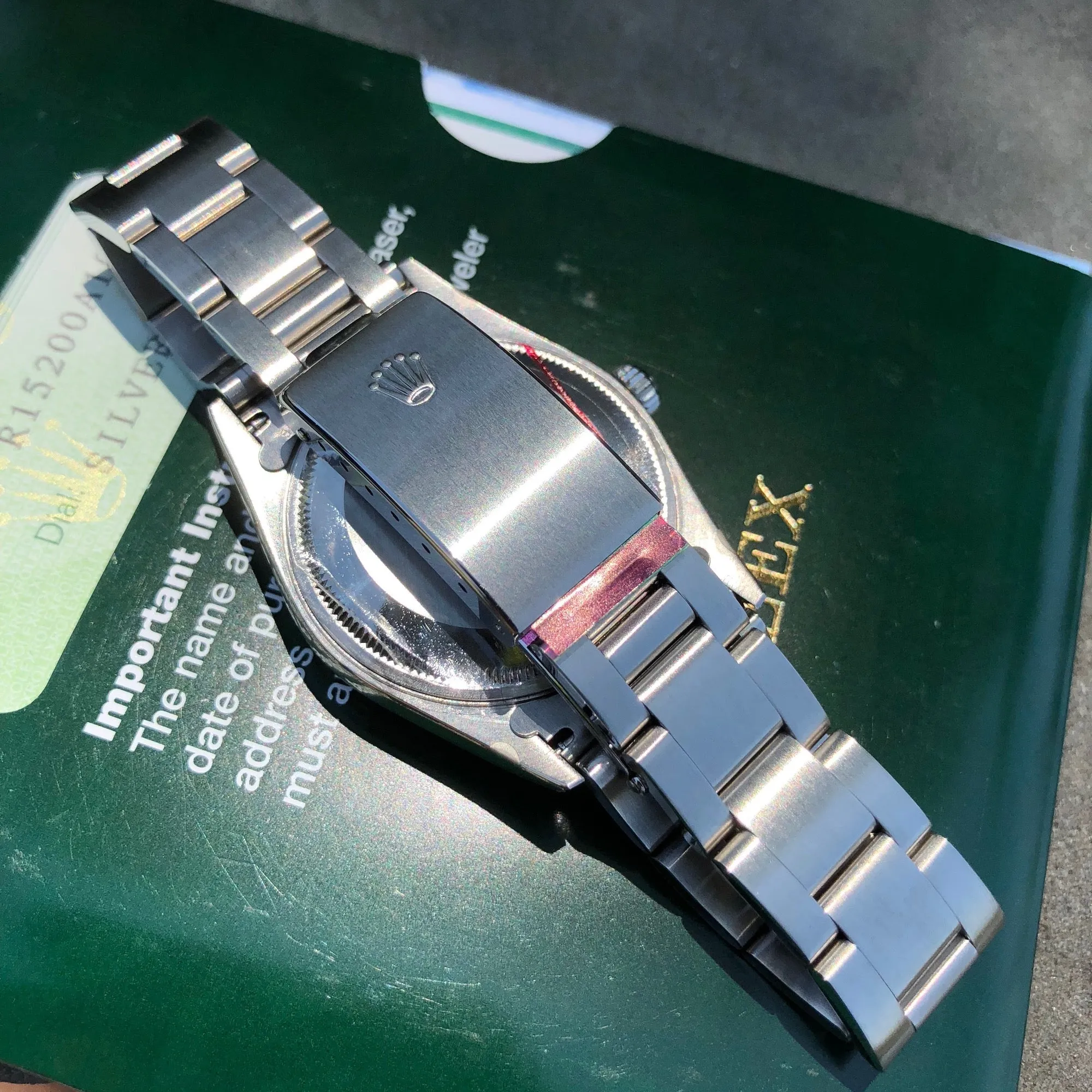 2005 Rolex Date 15200 Oyster Perpetual Stainless Steel Silver Date Automatic Wristwatch Box & Papers