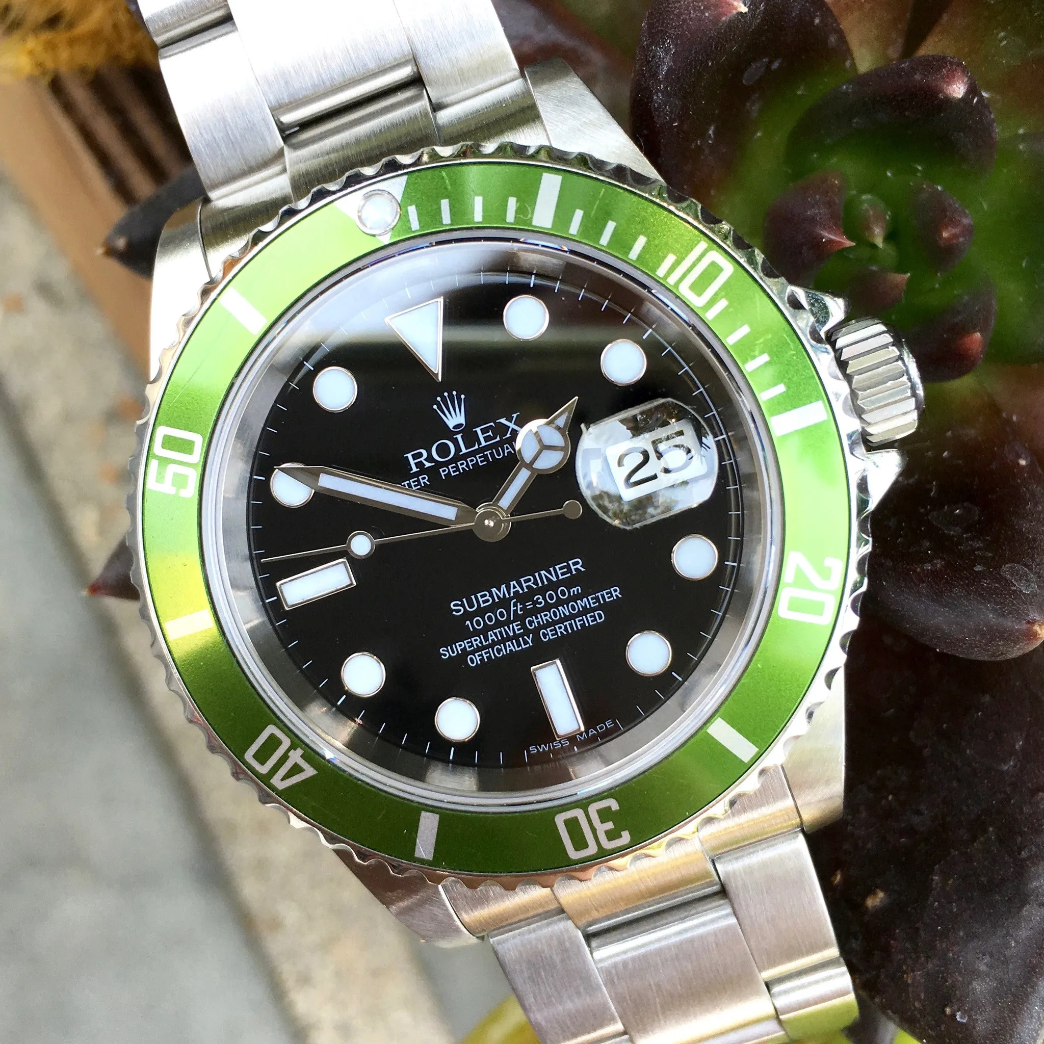 2007 Rolex Submariner 16610LV 50th Anniversary Green "Z" Serial Steel Watch