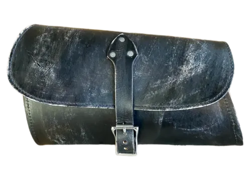 2015-2021 Indian Scout Bobber Swing Arm Saddle Bag Black Distressed Leather MRC