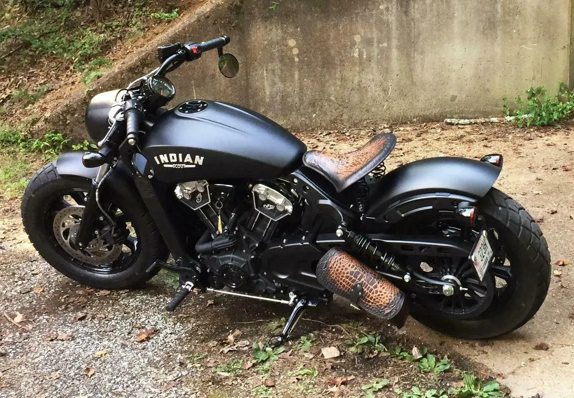 2015-2024 Indian Scout & Bobber Swing Arm Saddle Bag Black & Brown Leather MRC