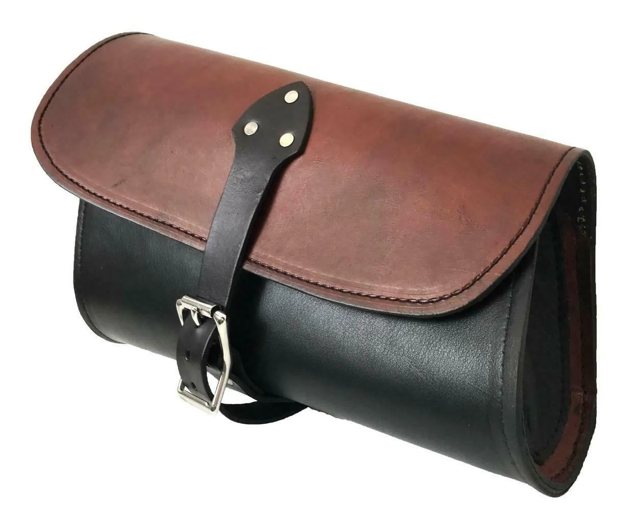 2015-2024 Indian Scout & Bobber Swing Arm Saddle Bag Black & Brown Leather MRC