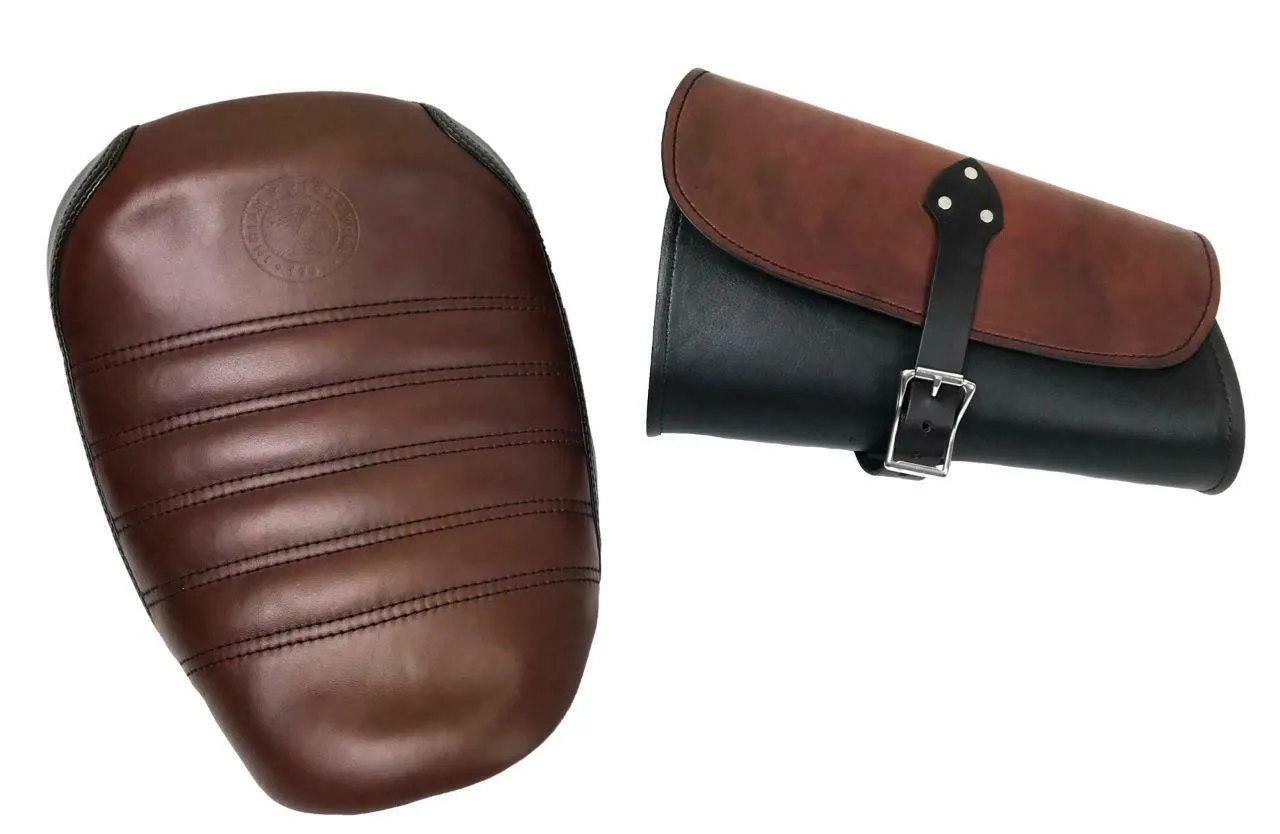 2015-2024 Indian Scout & Bobber Swing Arm Saddle Bag Black & Brown Leather MRC
