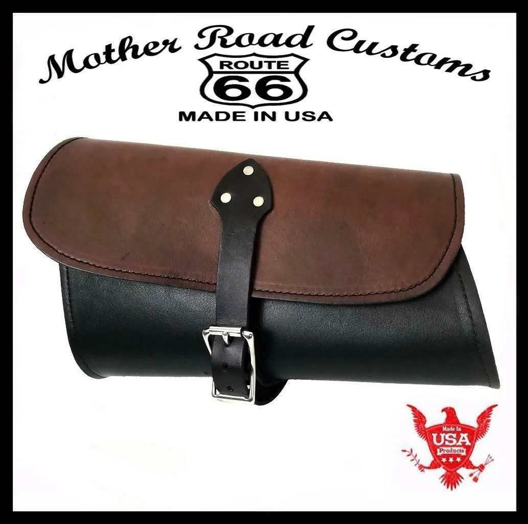 2015-2024 Indian Scout & Bobber Swing Arm Saddle Bag Black & Brown Leather MRC