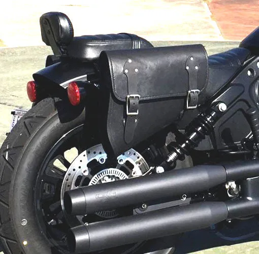 2018-23 Indian Scout Bobber Saddle Bags With Mounting Hardware Black Leather
