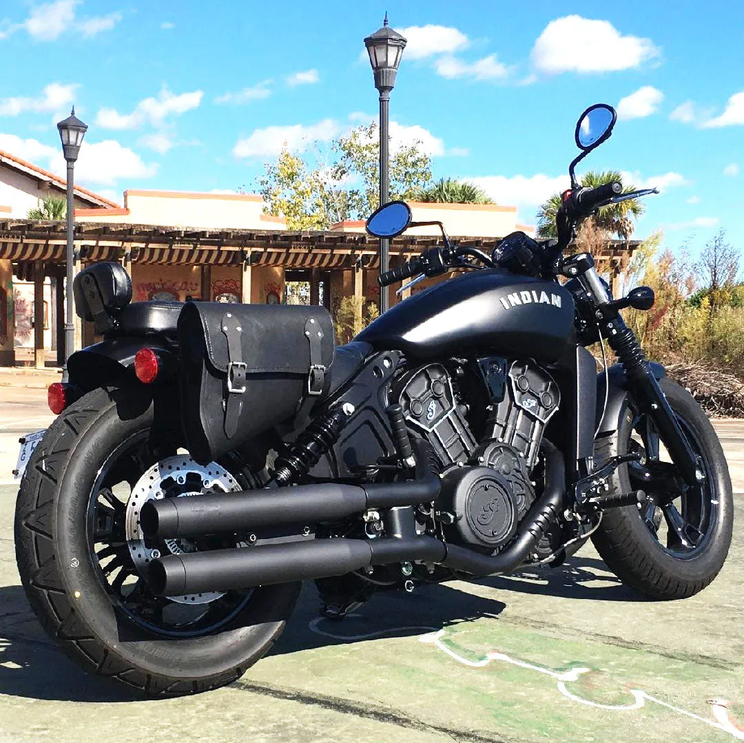 2018-23 Indian Scout Bobber Saddle Bags With Mounting Hardware Black Leather