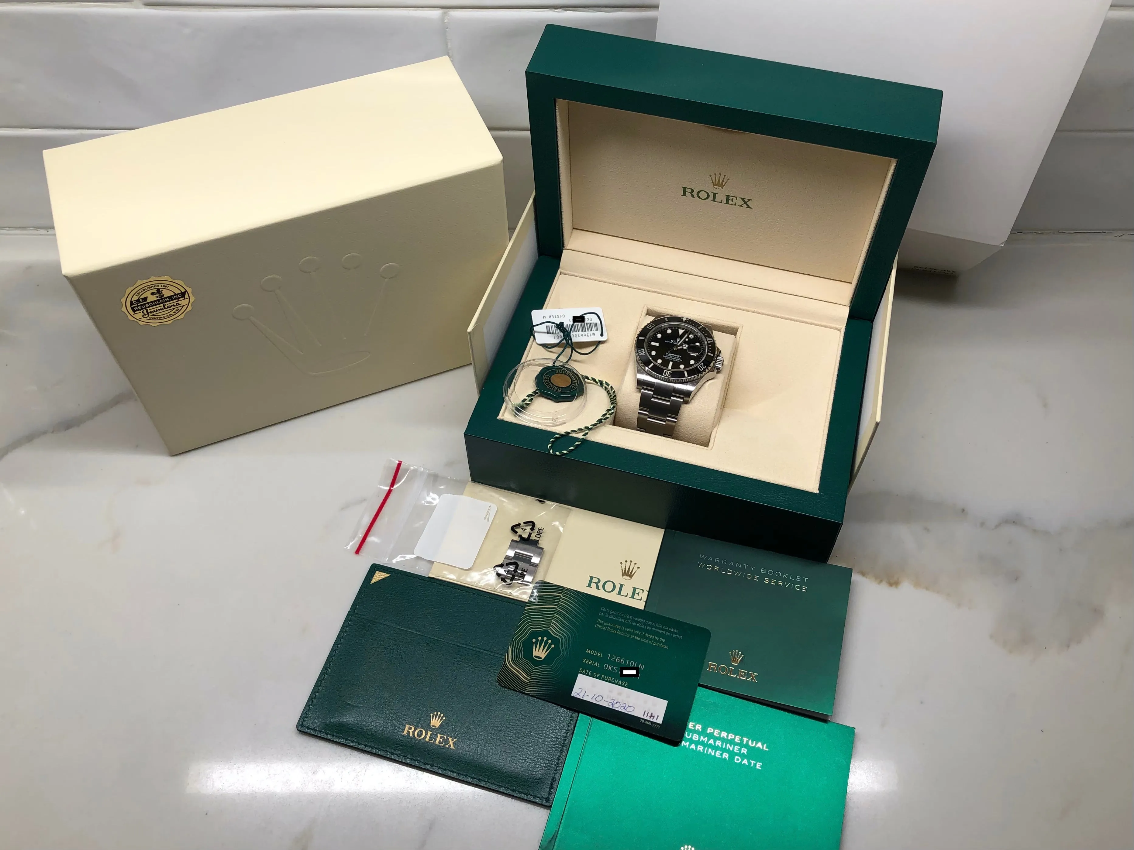 2020 Rolex Submariner Date 126610LN Ceramic 41mm Oyster Perpetual Steel Wristwatch Box Papers