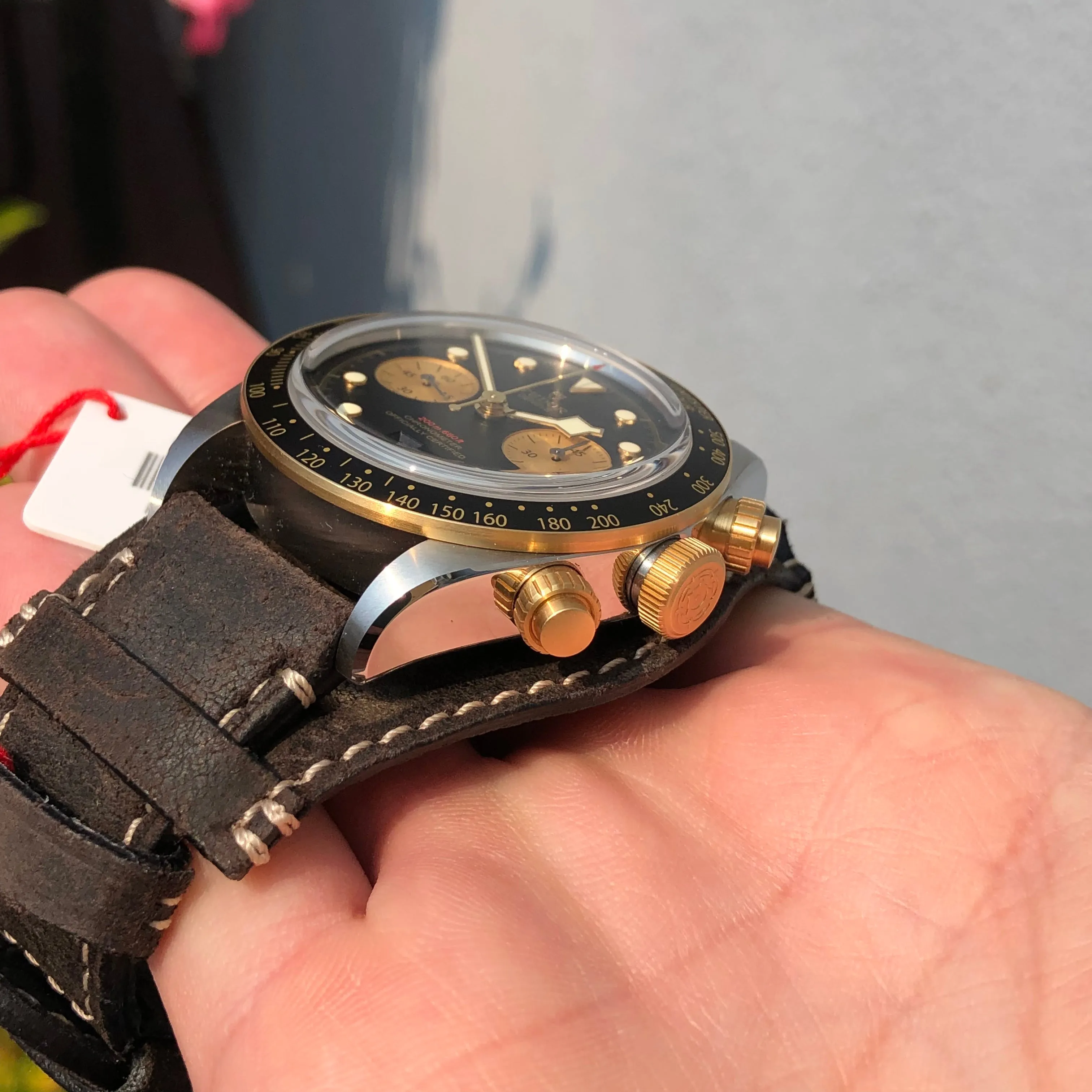 2021 Tudor Heritage Black Bay 79363N Black Two Tone Chronograph Automatic Wristwatch Box Papers