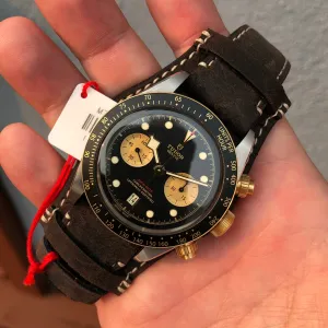 2021 Tudor Heritage Black Bay 79363N Black Two Tone Chronograph Automatic Wristwatch Box Papers