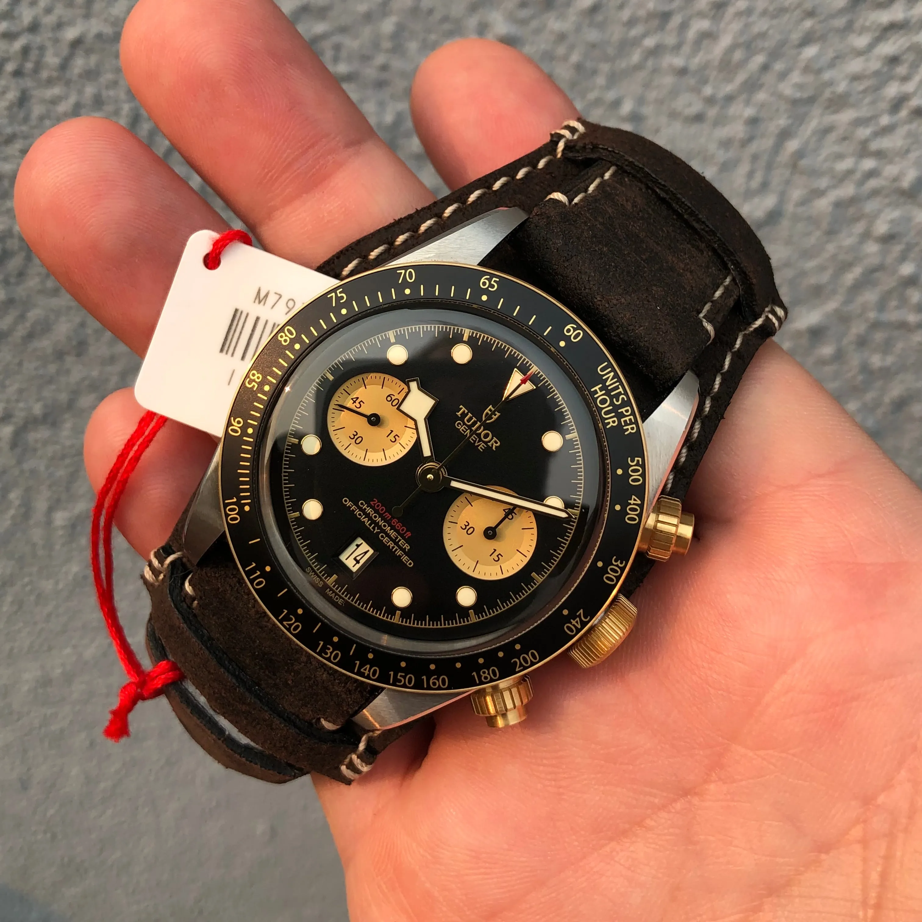 2021 Tudor Heritage Black Bay 79363N Black Two Tone Chronograph Automatic Wristwatch Box Papers