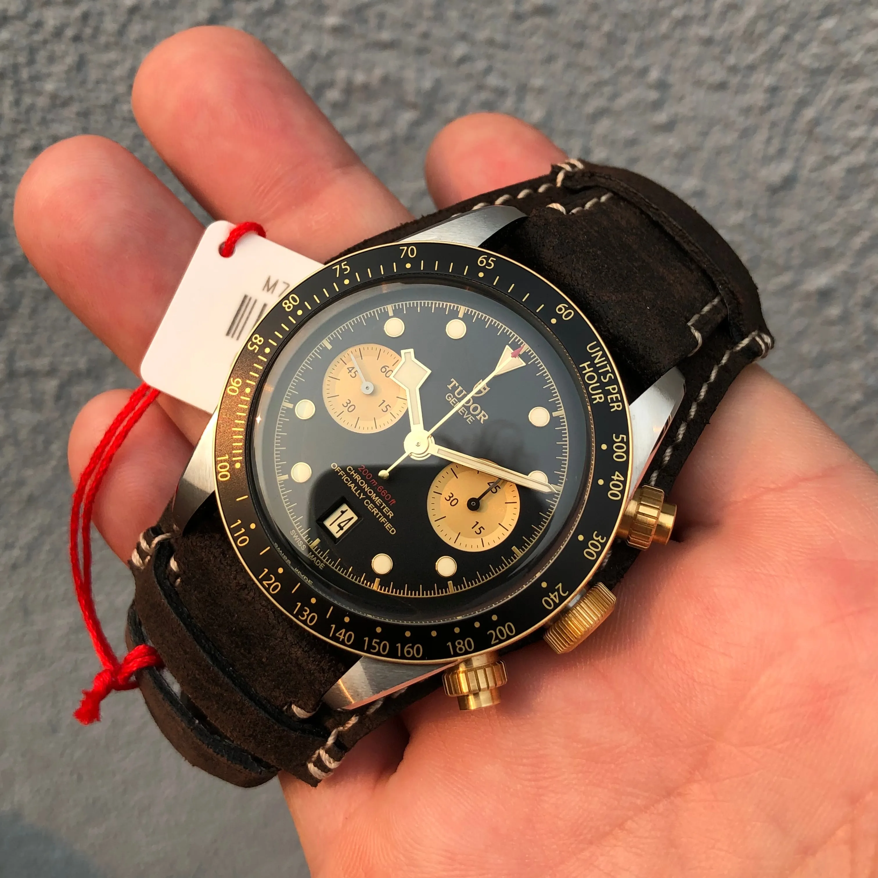 2021 Tudor Heritage Black Bay 79363N Black Two Tone Chronograph Automatic Wristwatch Box Papers