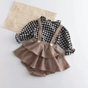 2pc Checker romper set