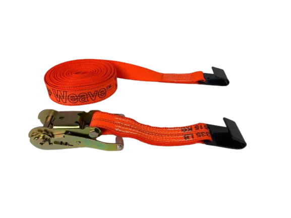 2" x 30' Diamond Weave Ratchet Assembly with Flat Hook