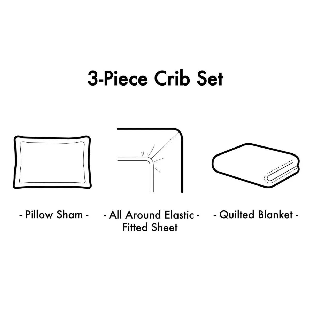 3 Piece Crib Set - Rosie Pinstripe