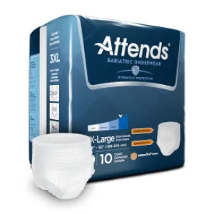 48375 - Attends Bariatric Underwear, XXX-LARGE - 4 bags of 10