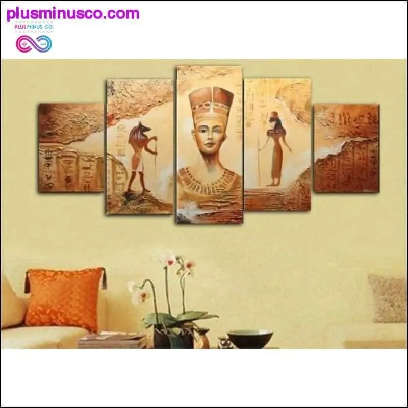 5 Piece Canvas Art Egyptian Oil Painting