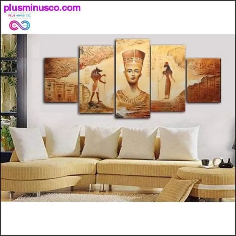 5 Piece Canvas Art Egyptian Oil Painting