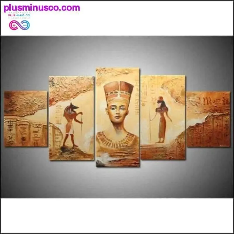 5 Piece Canvas Art Egyptian Oil Painting