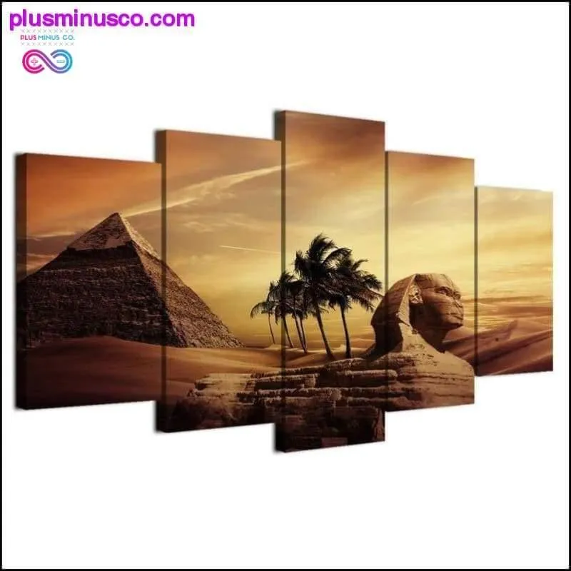 5 Piece Canvas Art Egyptian Pyramids Painting for Living
