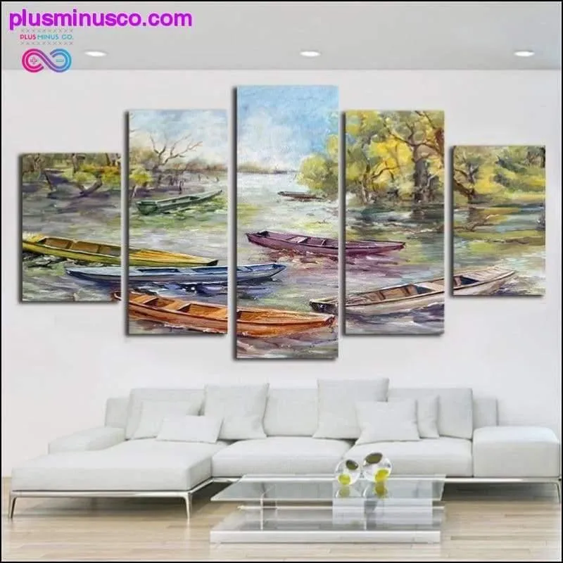5 Piece Canvas Painting Monet Style Wall Art Picture Oil