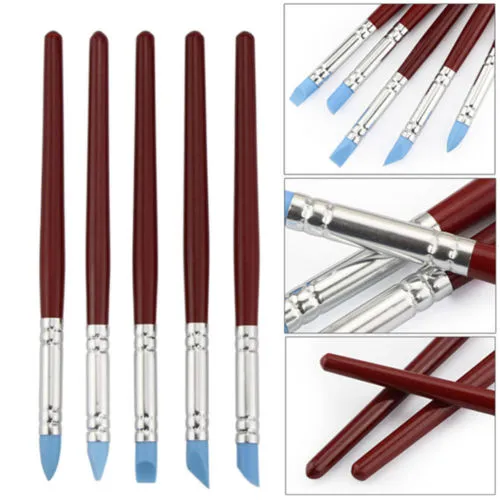 5 Piece Silicone Rubber Tipped Sculpting Tools