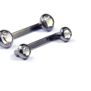 5/8'' (14mm) Swarovski Crystal Disc Surface Barbell 14g